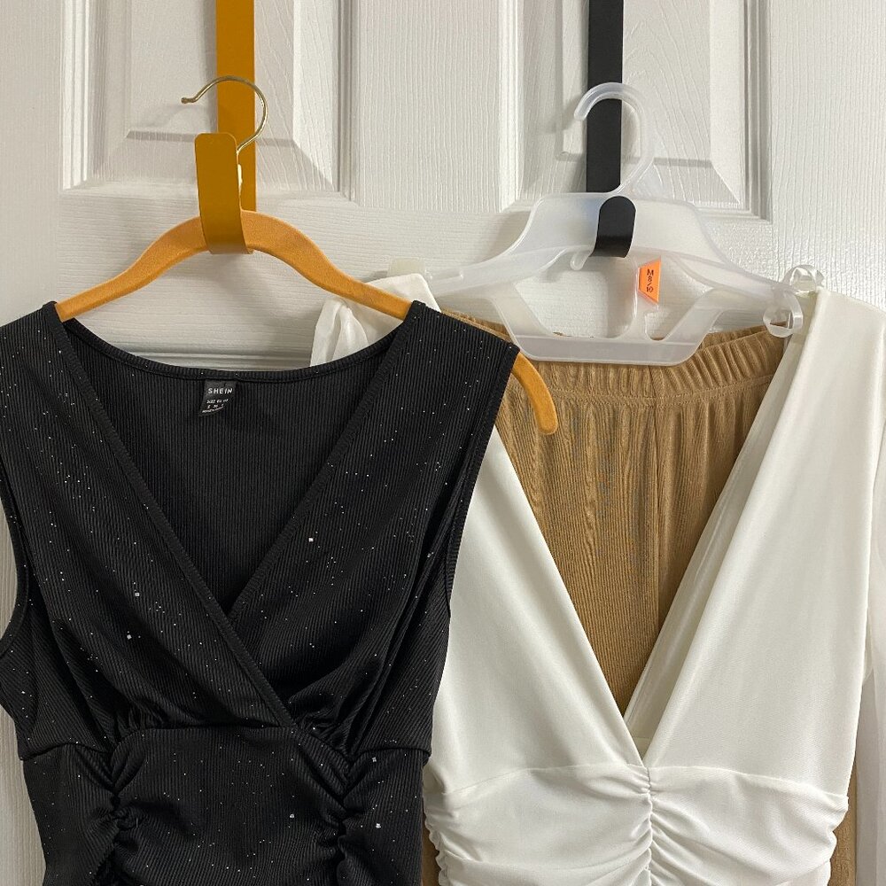 Lk New ~2 Bodycon Mini Dresses~Sm-1Blk~1Wht - Picture 2 of 16